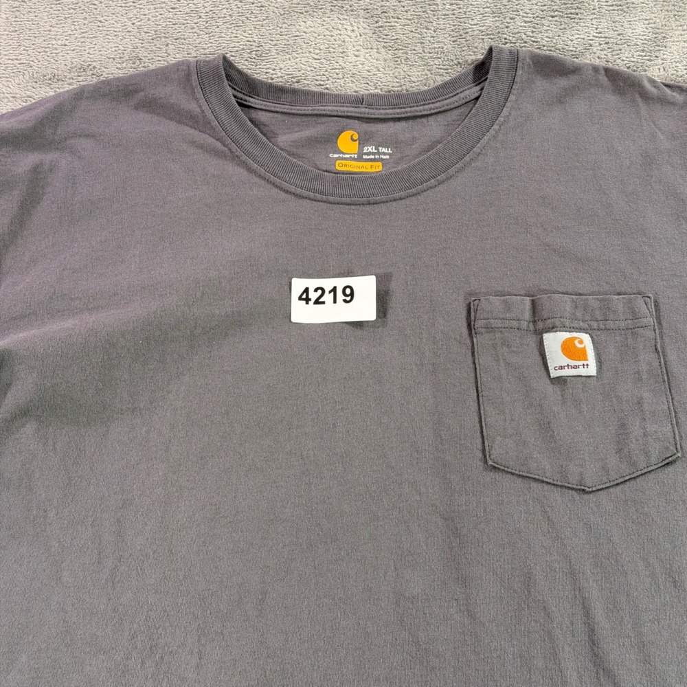 Carhartt K87 Pocket T-Shirt Mens 2XL Tall Gray Original Fit Short Sleeve Cotton